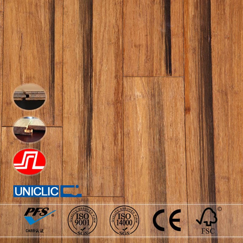ISO certified carbonized hand painting stained strand woven bamboo flooring